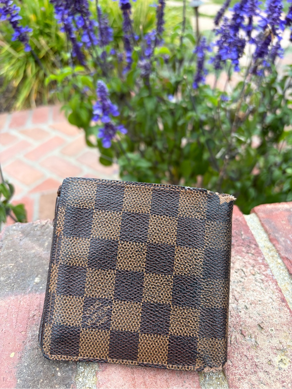 Men’s Louis Vuitton Damier Wallet Billfold Authentic 2003 DateCode Damaged - Picture 3 of 12